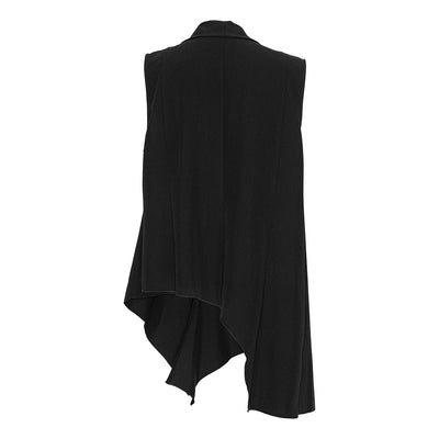 Vest with asymmetric details.