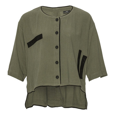 Army colored jacket in linen quality.