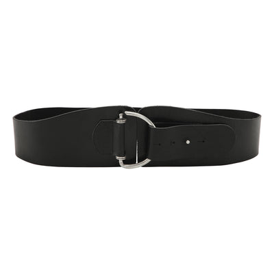 Wide leather belt with elastic.