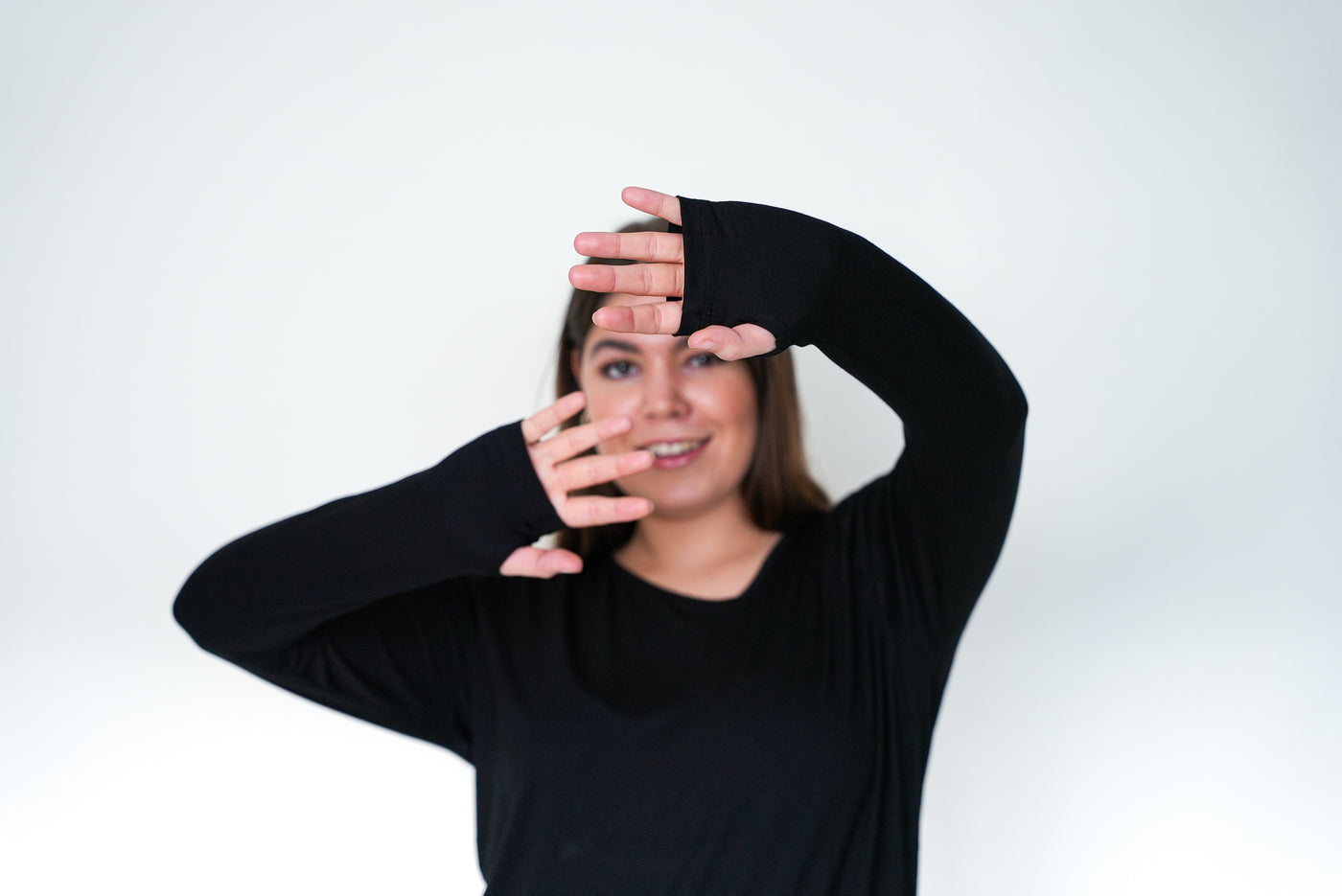 Blouse with long sleeves and effects.